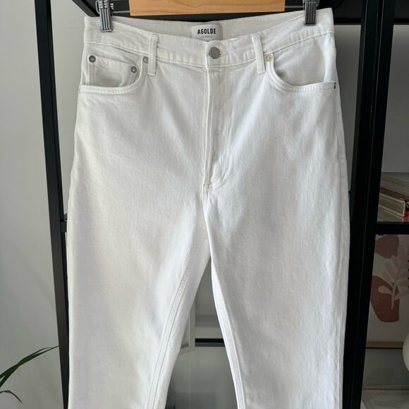 Agolde Nico White Ultra High Rise Slim Fit Button Fly Jeans Women’s Size 29 - Picture 4 of 13
